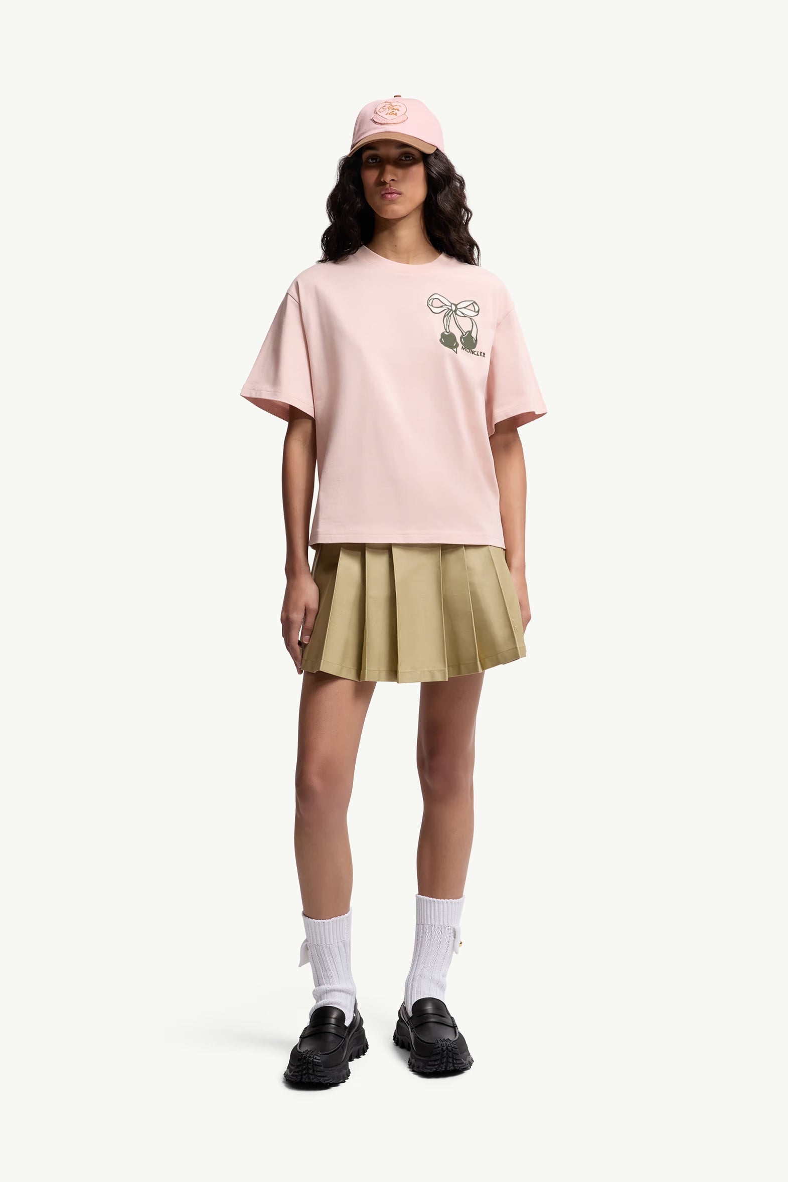 Embroidered Cherry Logo Cotton T-Shirt
