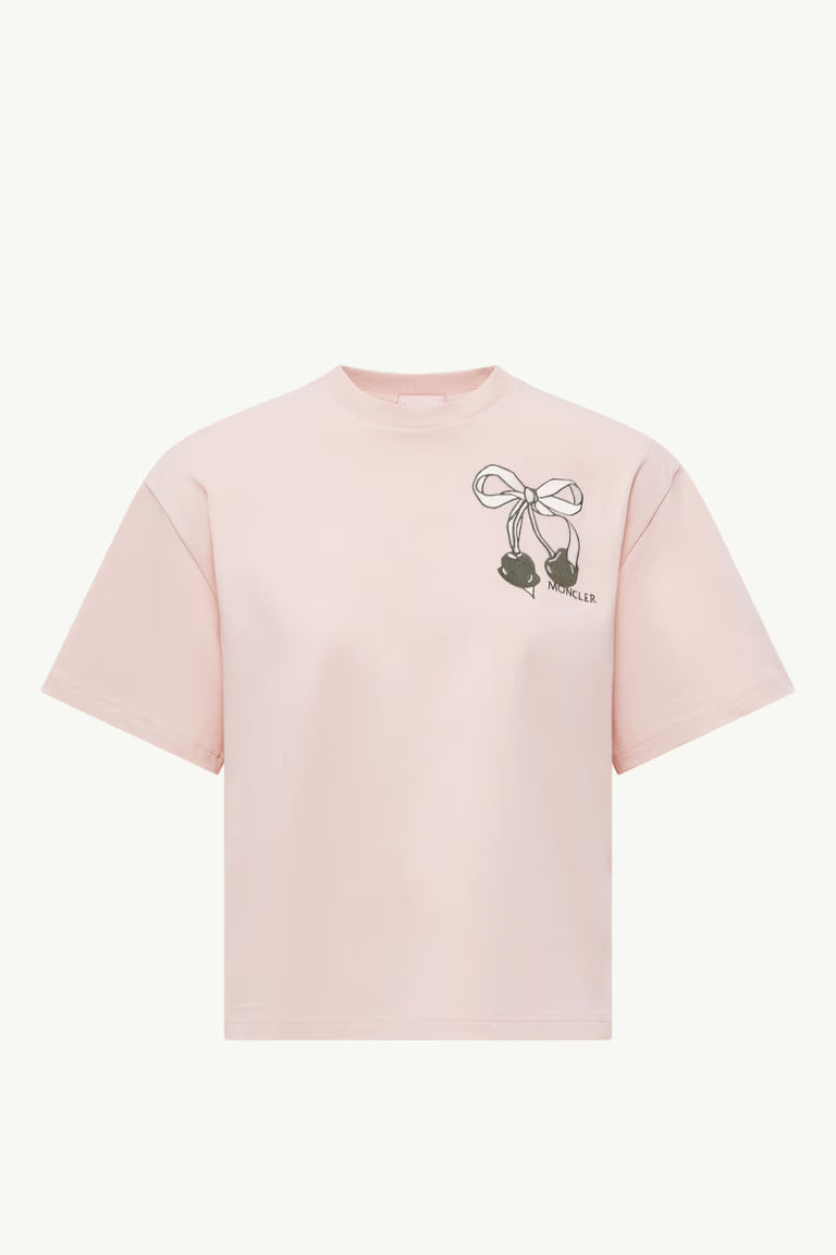 Embroidered Cherry Logo Cotton T-Shirt